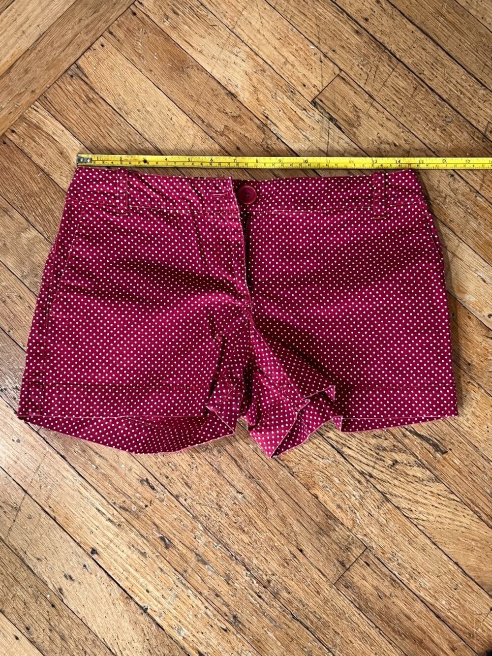 LOFT Red and White Polka Dot Shorts